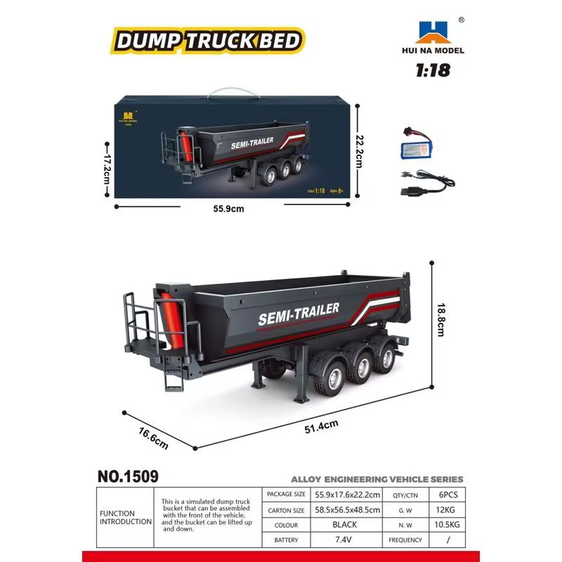 1/18 후이나 1509 RC 세미 덤프 트레일러 전동 - Dump Truck Toy 리뷰 및 가격